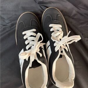 Black and White Lace-Up Sneakers